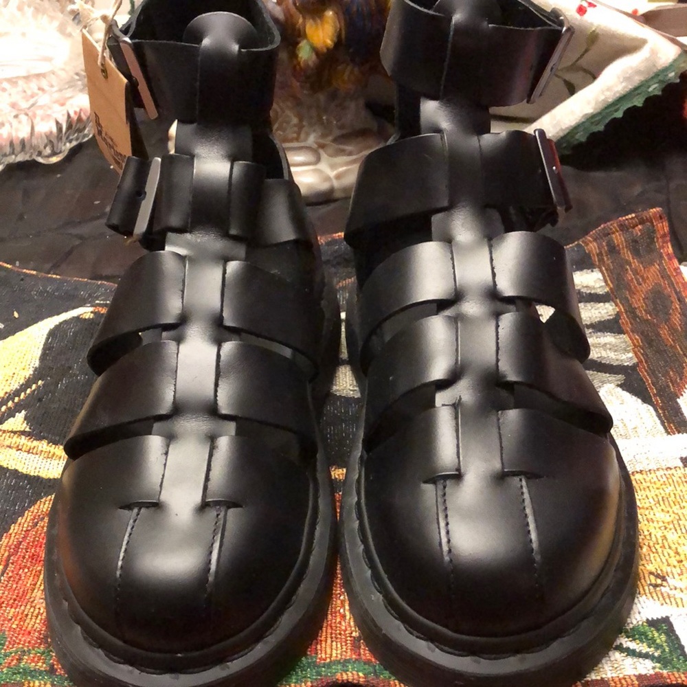 Dr martens black leather gladiator sandal sz us 7